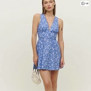Reformation Blue Floral Mini Dress